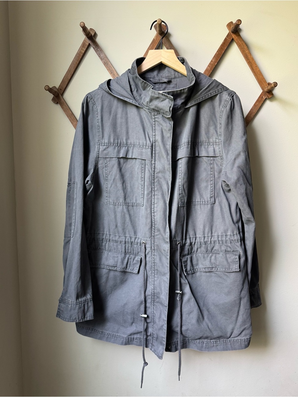 Universal Thread Mid Weight Utility Cargo Jacket Washed Gray Women’s Size XL